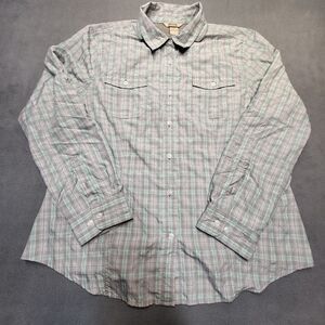Duluth Trading Shirt Men’s Size XL Gray Plaid Vented Fishing Hiking Outdoor